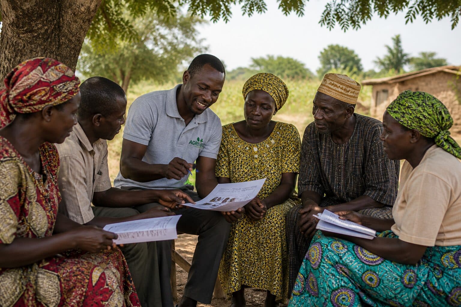 SystemsAgro team working with farmers